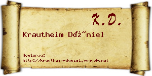 Krautheim Dániel névjegykártya